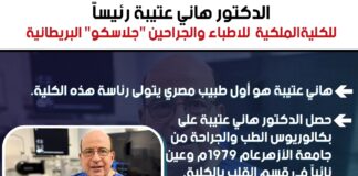 الدكتور هاني عتيبه رئيسا للكليه الملكيه للأطباء والجراحين “جلاسكو البريطانيه “